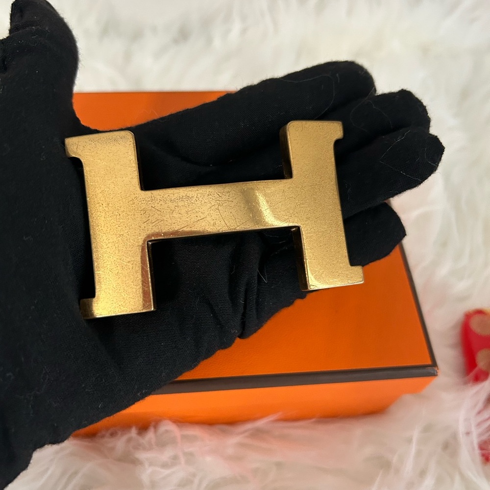 Hermes gold big buckle